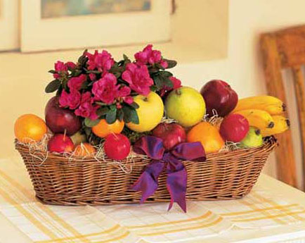 Plant & Fruit Basket from Metropolitan Plant & Flower Exchange, local NJ florist